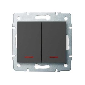   MOWION LOGI 02-1023-141-GR, jelzőfényes dupla nyomókapcsoló