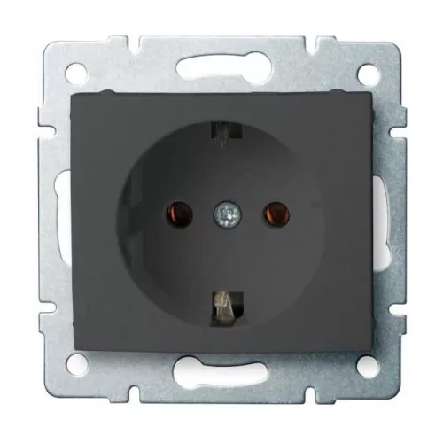 MOWION LOGI 02-1220-141-GR, Schuko földelt dugalj, tűzbiztos műanyag