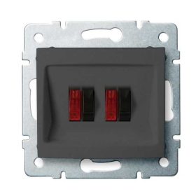   MOWION LOGI 02-1820-041-GR, dupla hangszóró csatlakozó aljzat (4 kivezetéssel)