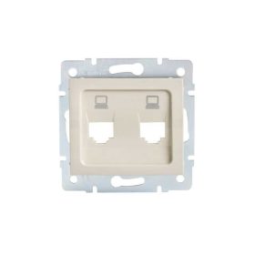   MOWION LOGI 02-1419-003-KR, dupla csatlakozó aljzat burkolat (2xRJ45 Jack), aljzat nélkül