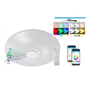   MasterLED Porto 7234 távirányítós, hangszórós mennyezetlámpa, 72W LED, 3000K-6000K+RGB, 5020 lumen