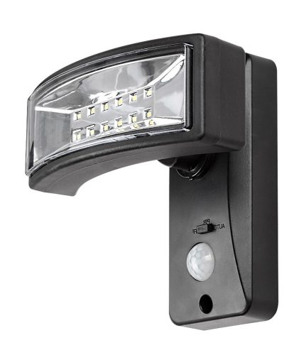 Rábalux Valpovo 77019 napelemes, mozgásérzékelős kültéri falilámpa, 2,4W LED, 4000K, 250 lm, IP44