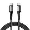 Ultratech P03 adat- és töltőkábel USB-C/USB-C, 1m, fekete