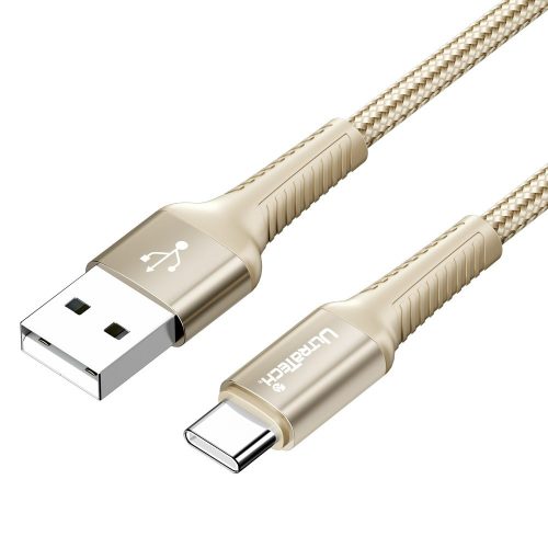 Ultratech P05 adat- és töltőkábel USB-A/USB-C, 1m, bézs